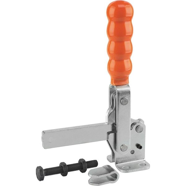 Kipp Toggle Clamp Standard Steel, Horizontal Foot, Comp:Plastic, Comp:Orange K0061.0350